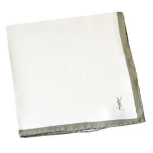 pochette ysl blanche bord olive