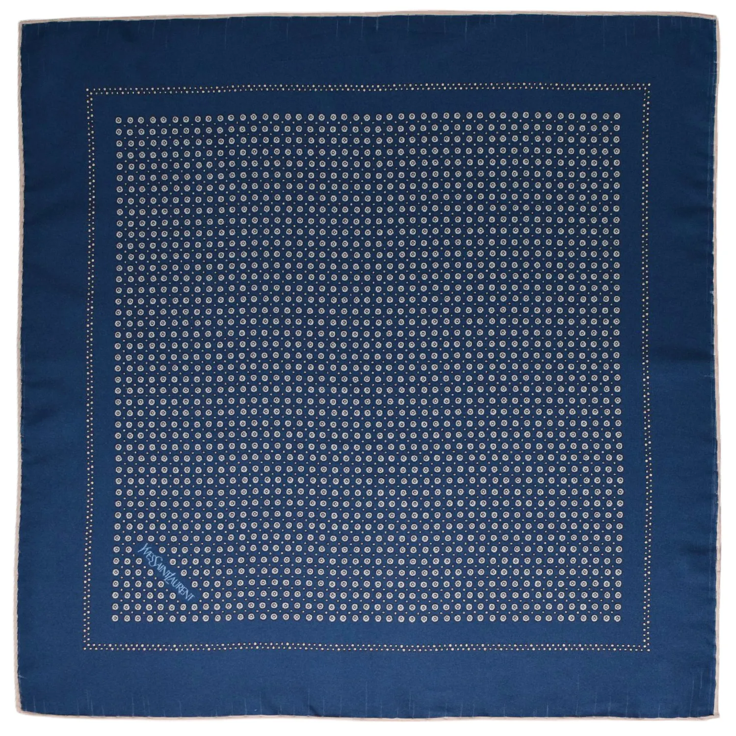 pochette ysl motif pois graphiques bleu marine