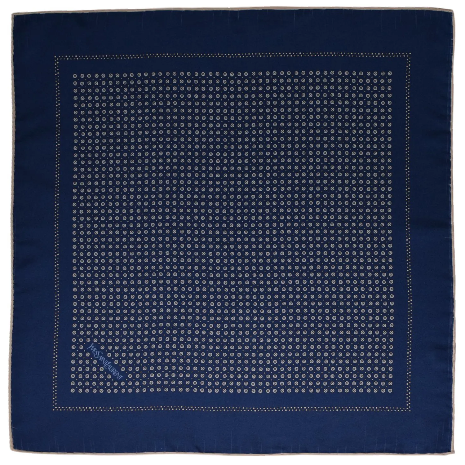 pochette ysl motif pois graphiques bleu marine