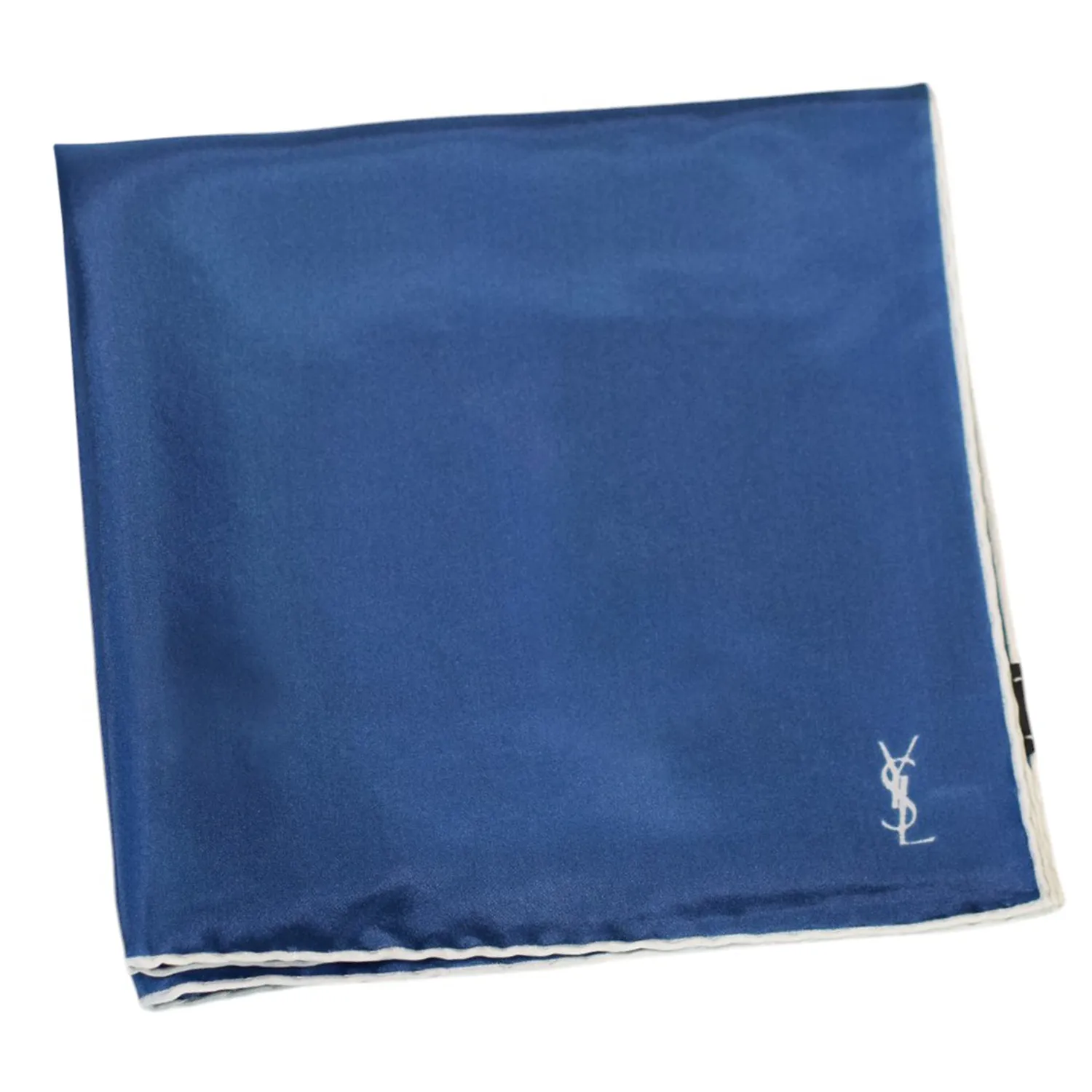 pochette ysl motif pois graphiques bleu navy-pliee