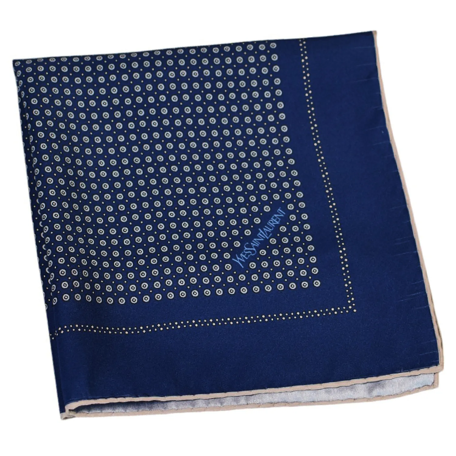 pochette ysl motif pois graphiques bleu navy