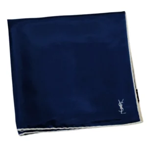 pochette ysl motif pois graphiques bleu navyfoncee-pliee