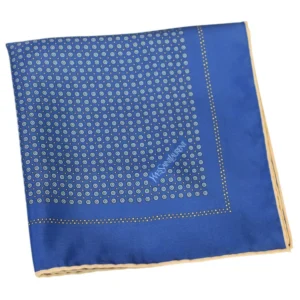 pochette ysl motif pois graphiques bleu roi-pliee