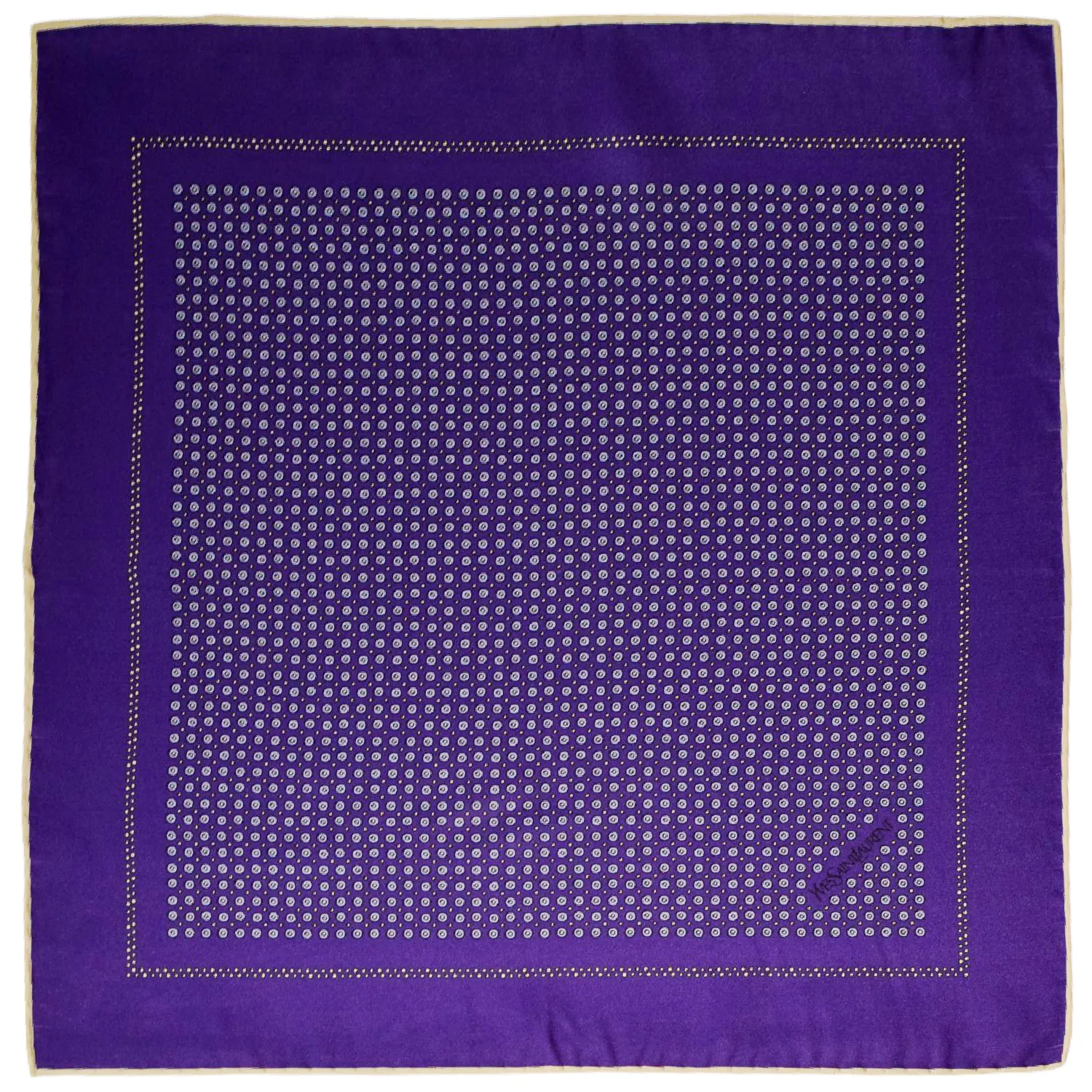 pochette ysl motif pois graphiques violet-aplat