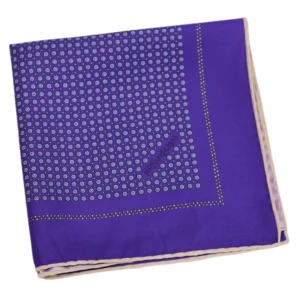 pochette ysl motif pois graphiques violet-pliee