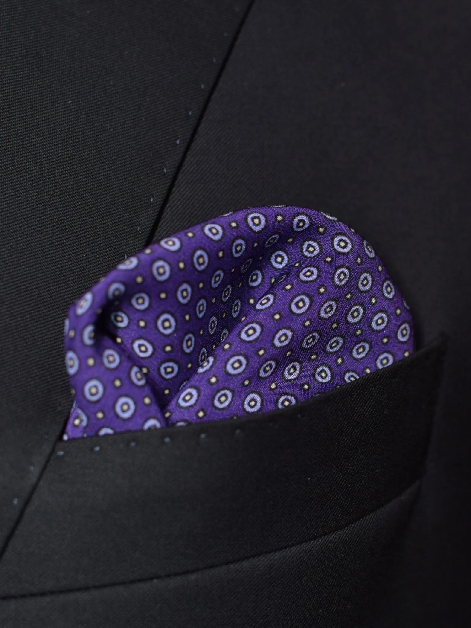 pochette ysl motif pois graphiques violet