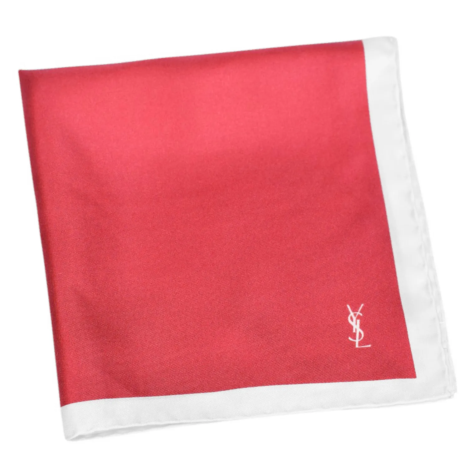 pochette ysl rouge bord blanc-pliee