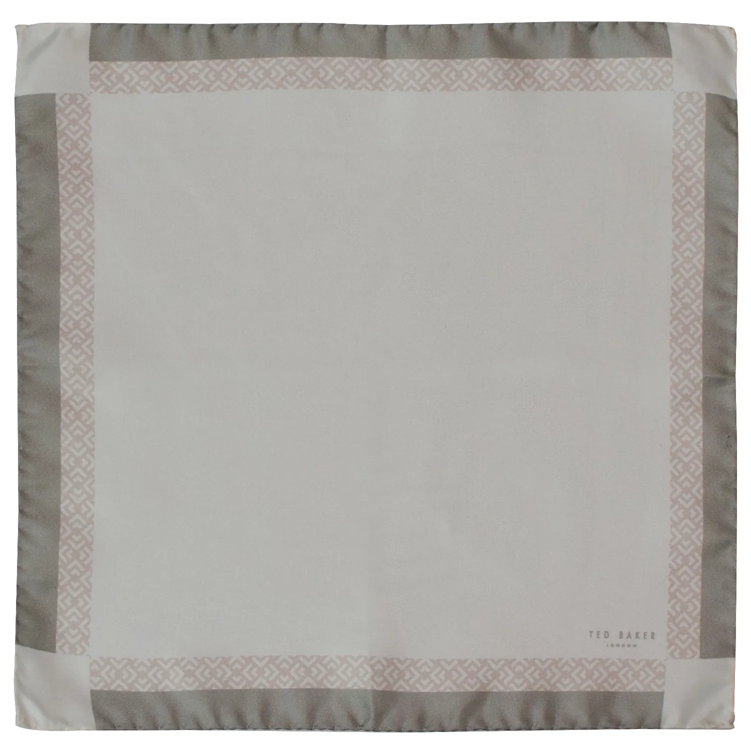 Pochette en soie unie a liseré gris Ted Baker – Image 2