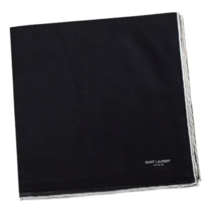 saint-laurent-paris-pochette noire fin lisere blanc