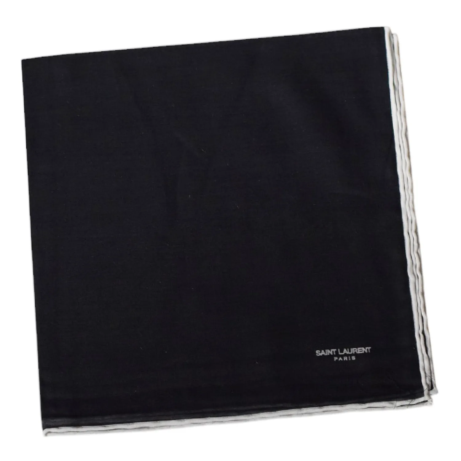 saint-laurent-paris-pochette noire fin lisere blanc