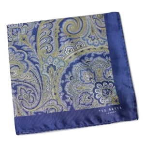 tedbaker-pochette-paisley-bleu-vert