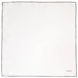 ysl pochette blanche lisere noir-a-plat