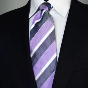 Cravate club violette et blanche