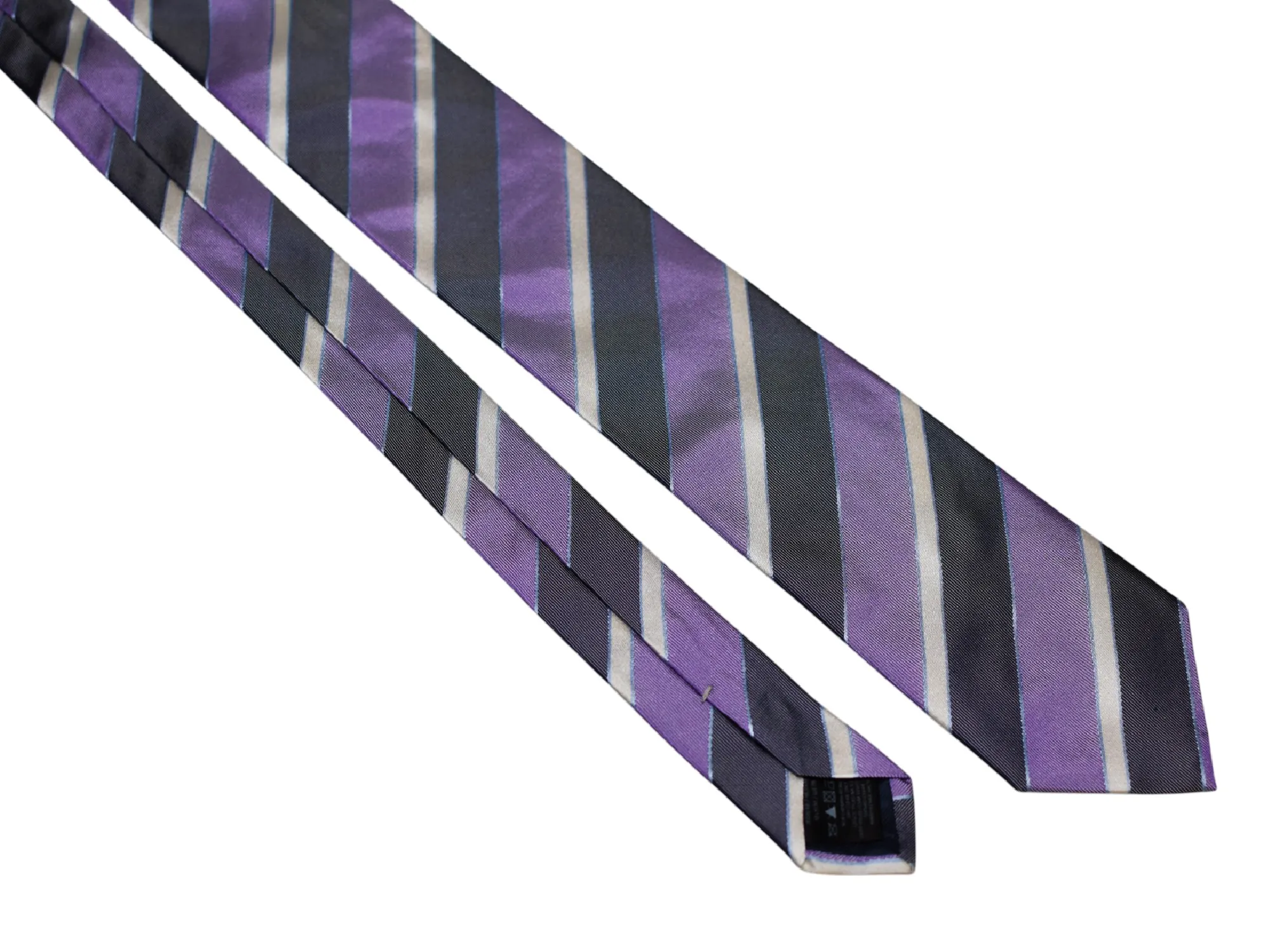 Cravate club violette et blanche-a-plat