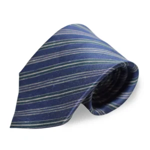 cravate club verte et bleue roulee