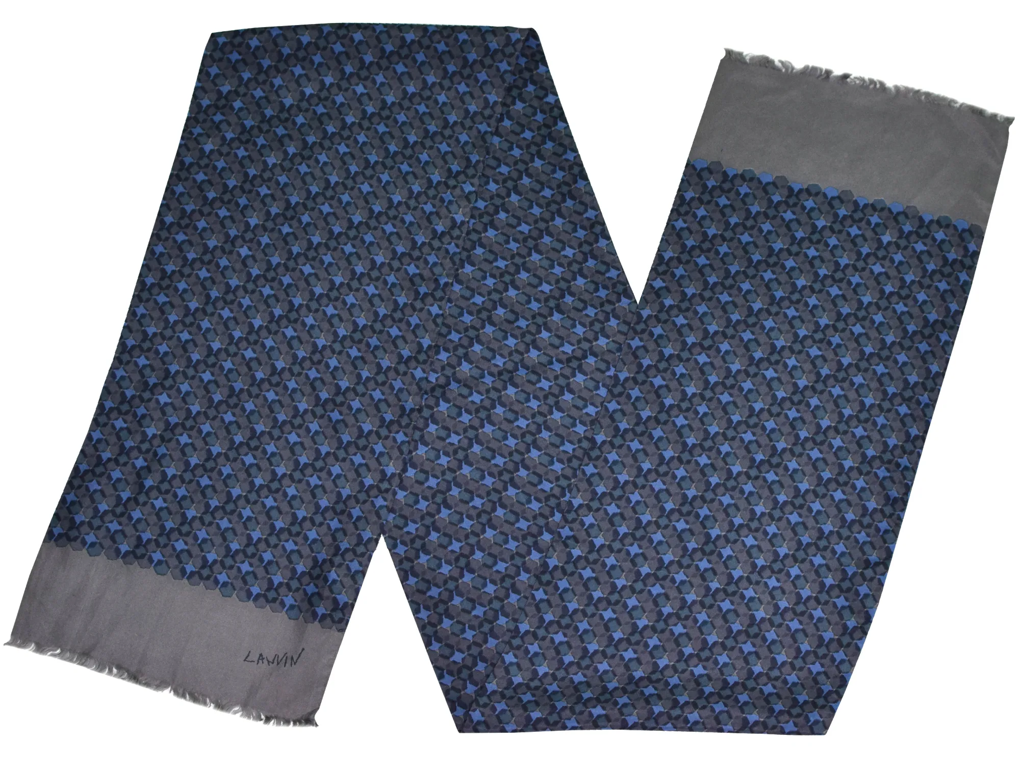 Pochette grise et bleue Lanvin