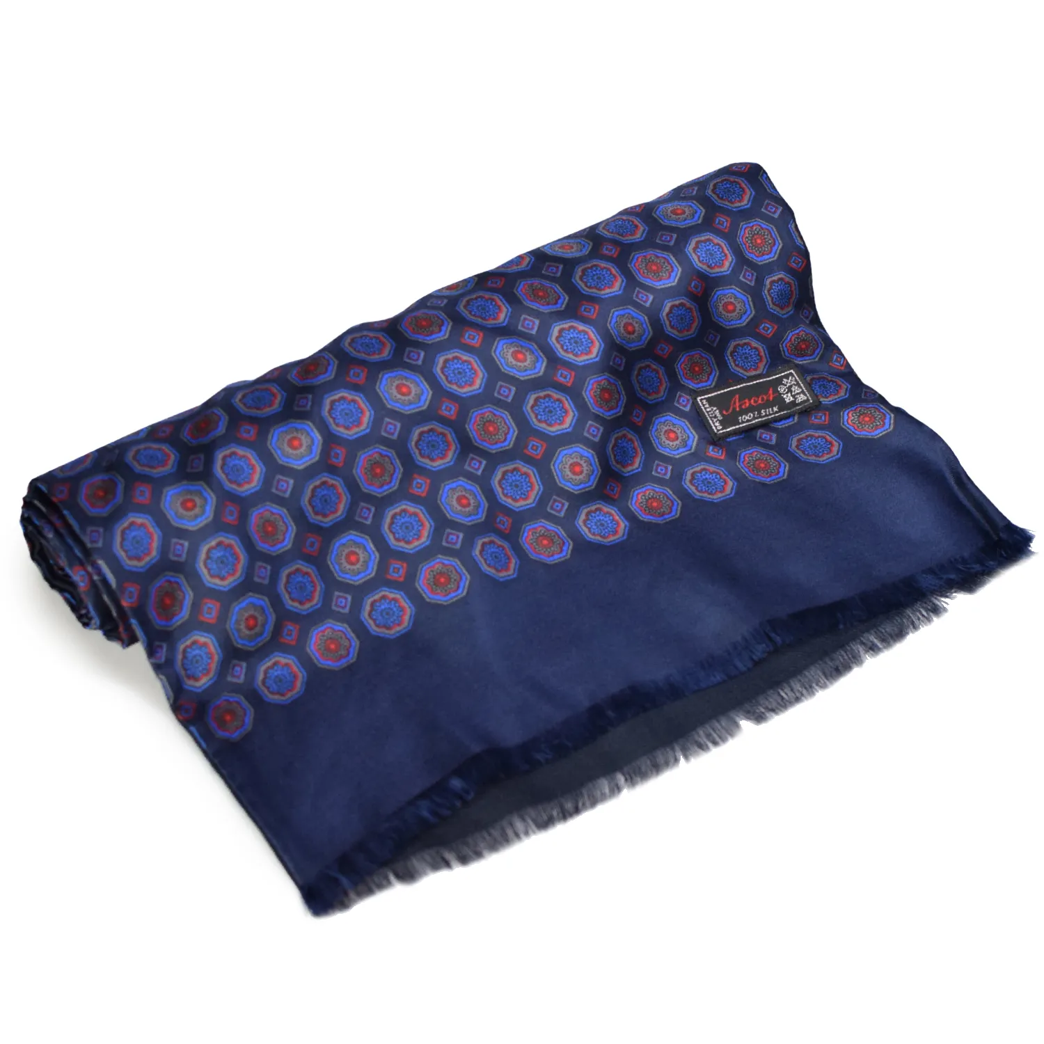 Foulard en soie doublée laine à motifs octogonaux