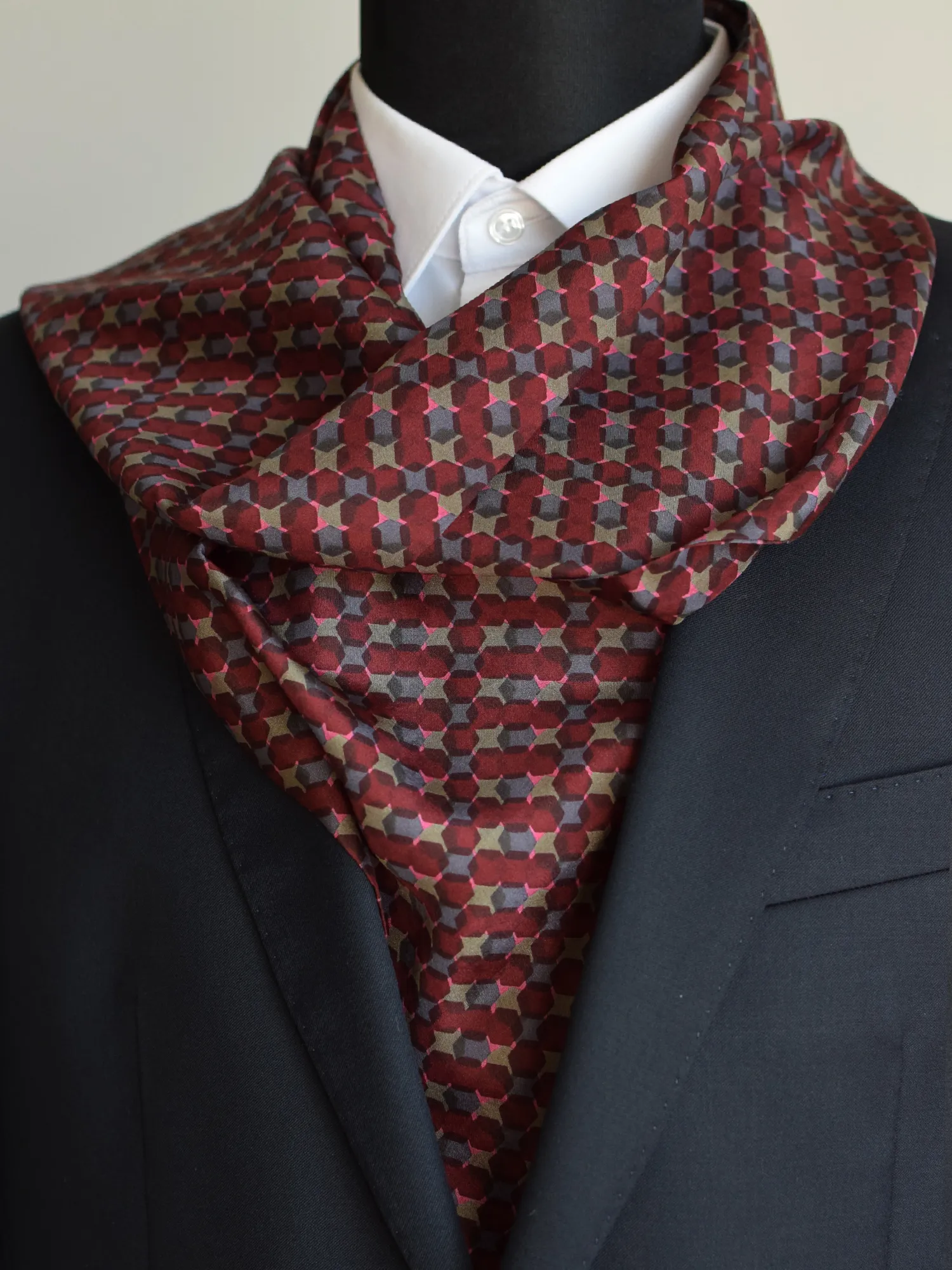 Foulard en soie rouge Lanvin à motifs graphiques-2