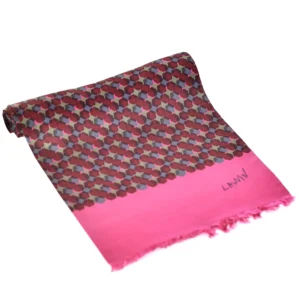 Foulard en soie rouge Lanvin à motifs graphiques-3