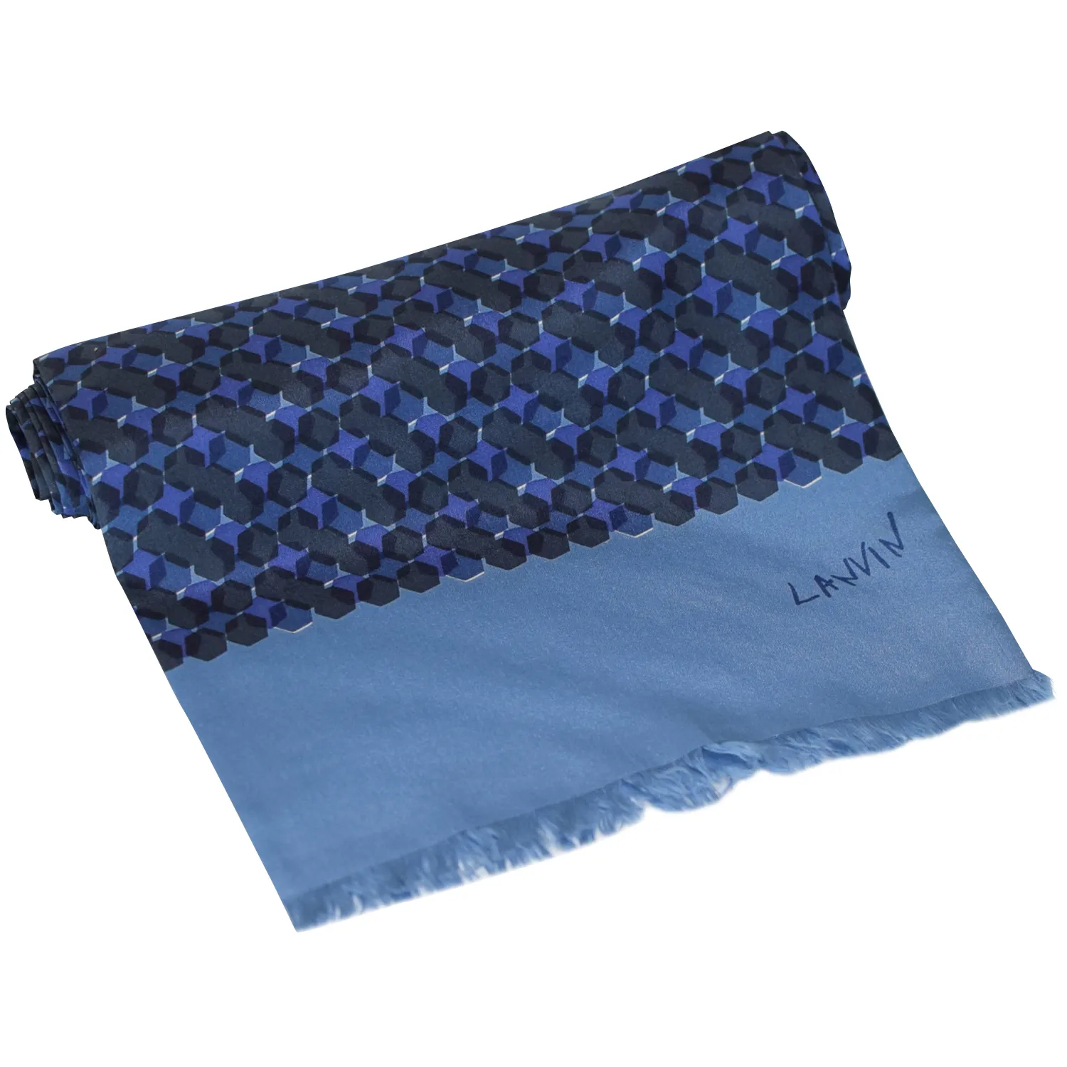 lanvin foulard graphique bleu-3