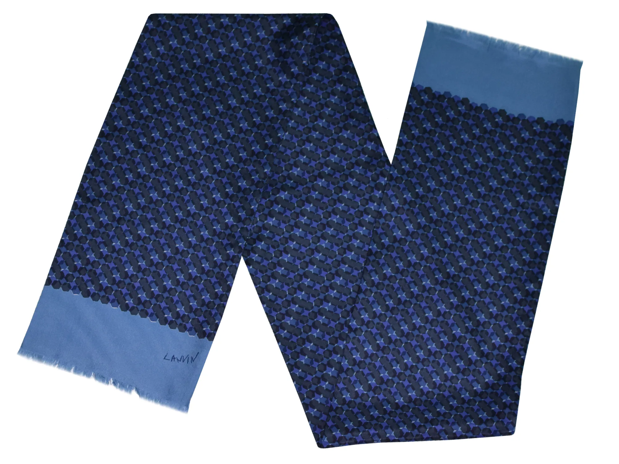 lanvin foulard graphique bleu