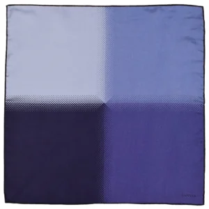 Pochette Lanvin en soie à plat, camaïeu violet en quatre panneaux avec micro-motifs