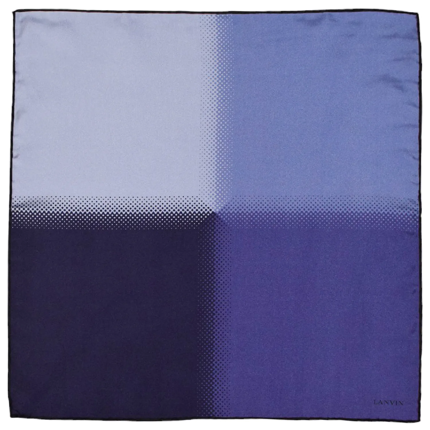 Pochette Lanvin en soie à plat, camaïeu violet en quatre panneaux avec micro-motifs