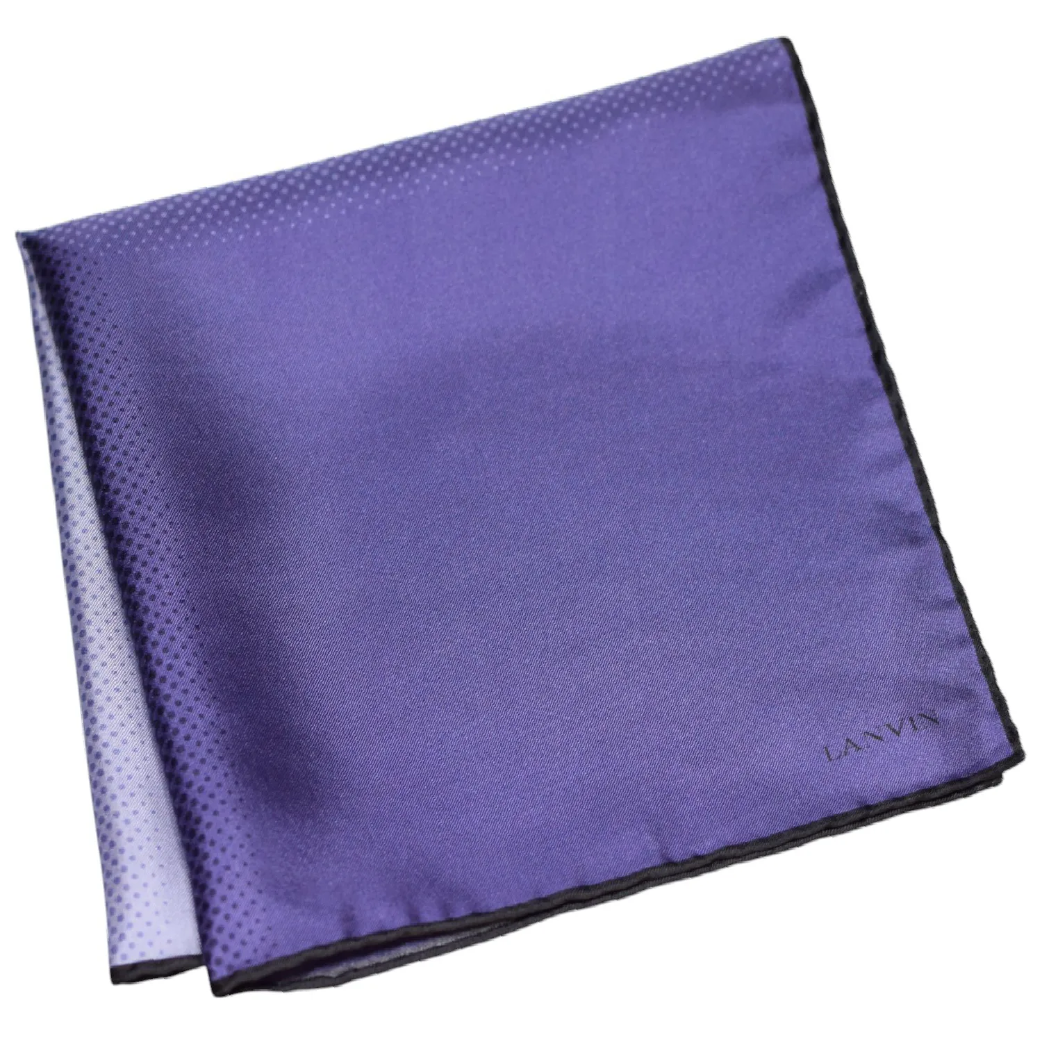 Pochette Lanvin pliée en soie, camaïeu de violet, lavande et lilas avec micro-motifs