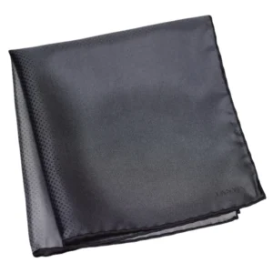 Pochette Lanvin gris à pois dégradés, vue pliée avec logo.