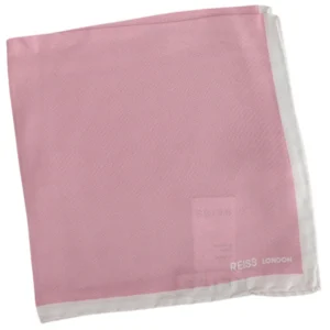 Pochette de costume REISS rose pâle bordée de blanc pliée élégamment