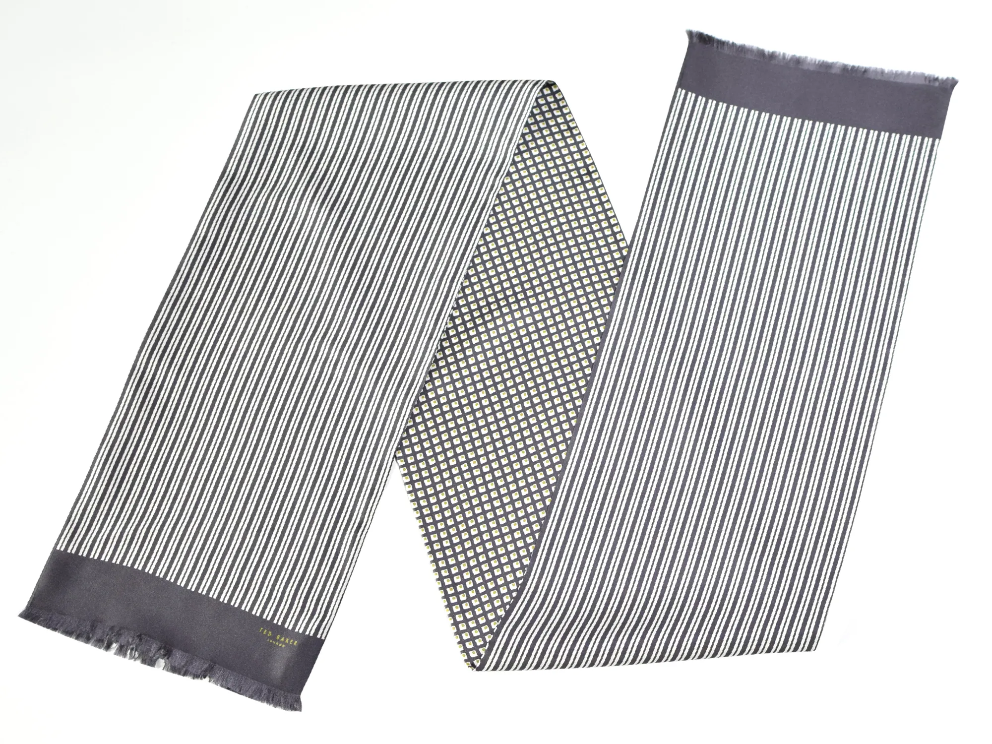 foulard à rayures en soie Ted Baker à plat