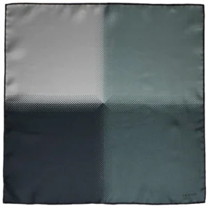 Pochette Lanvin en soie – dégradés de vert et gris