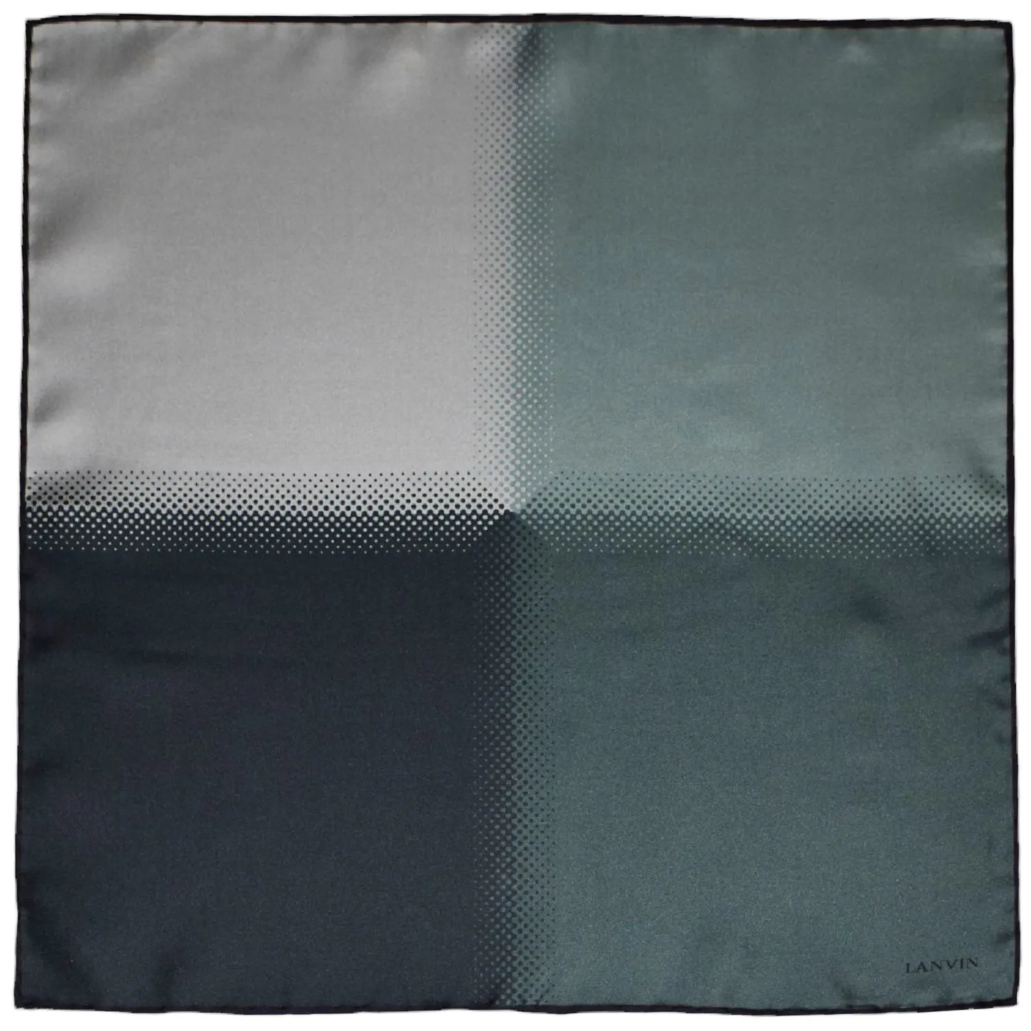 Pochette Lanvin en soie – dégradés de vert et gris