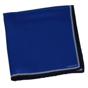 lanvin bleu a lisere gris et noir-pliee
