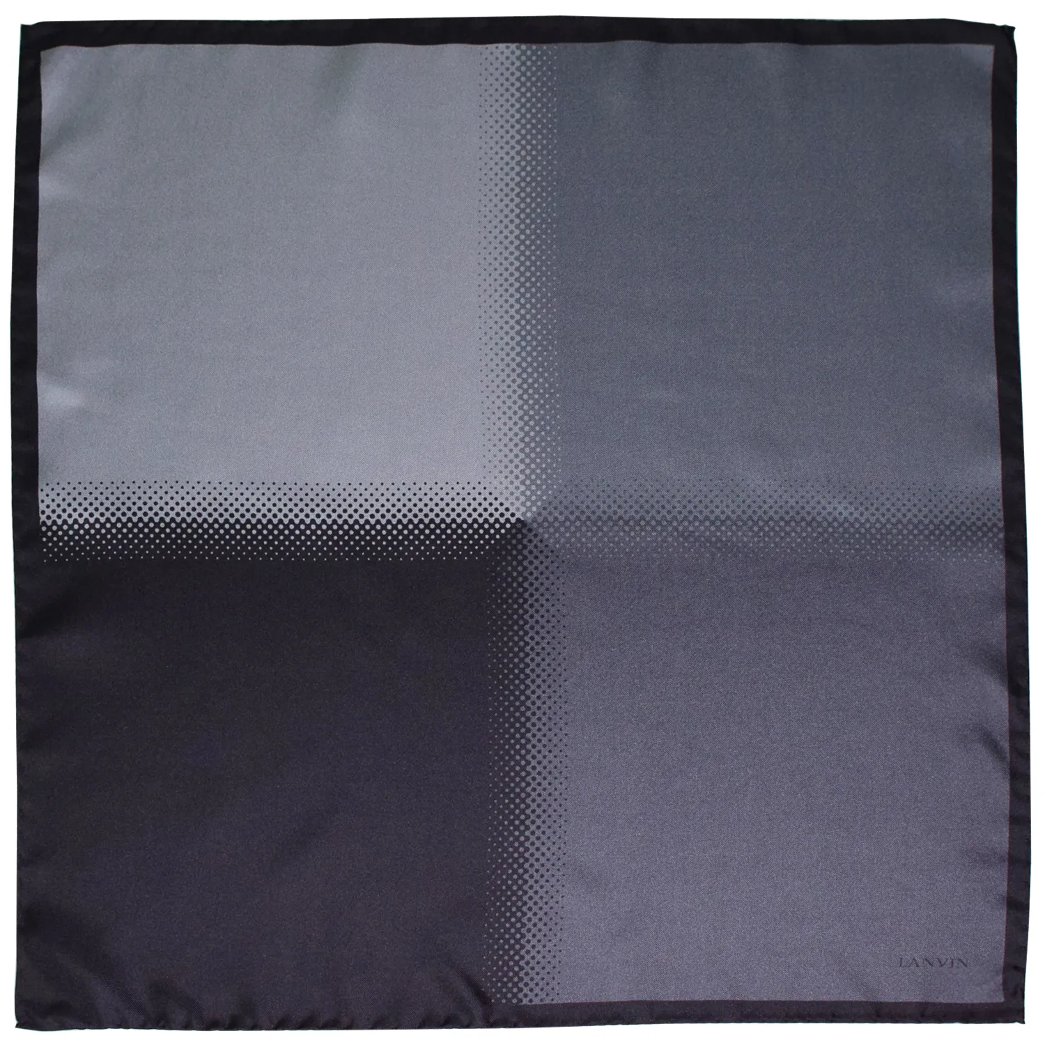 lanvin pochette 4 panneaux grise large bordure noire a plat