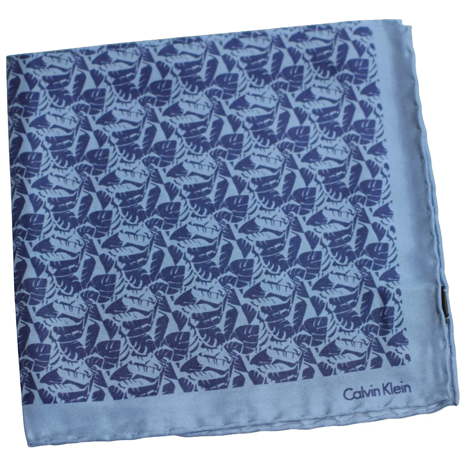 Calvin Klein pochette imprimée bleue pliée