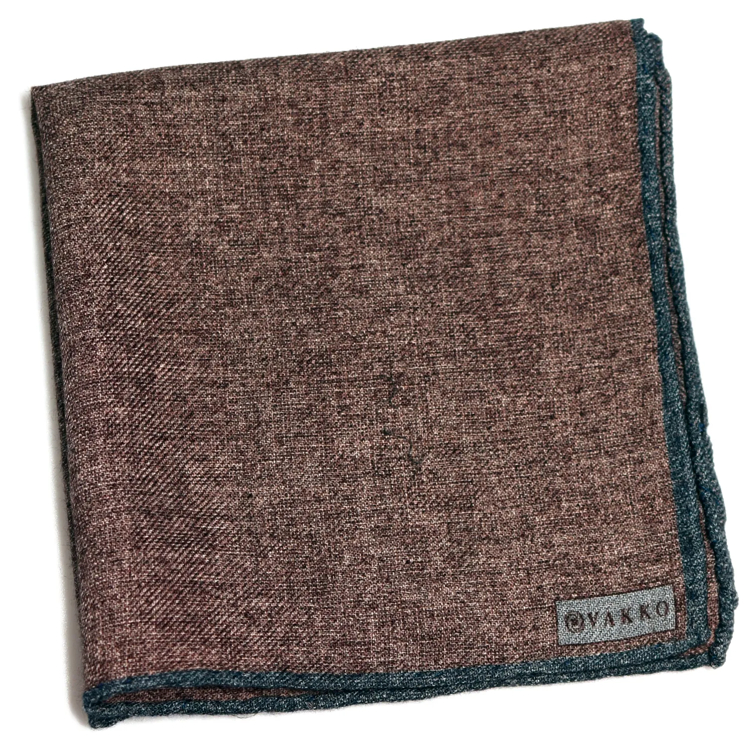 Pochette Vakko en laine marron pliée