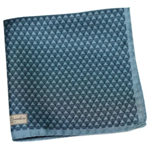 Pochette en soie bleue à micro motifs Art Déco Reiss