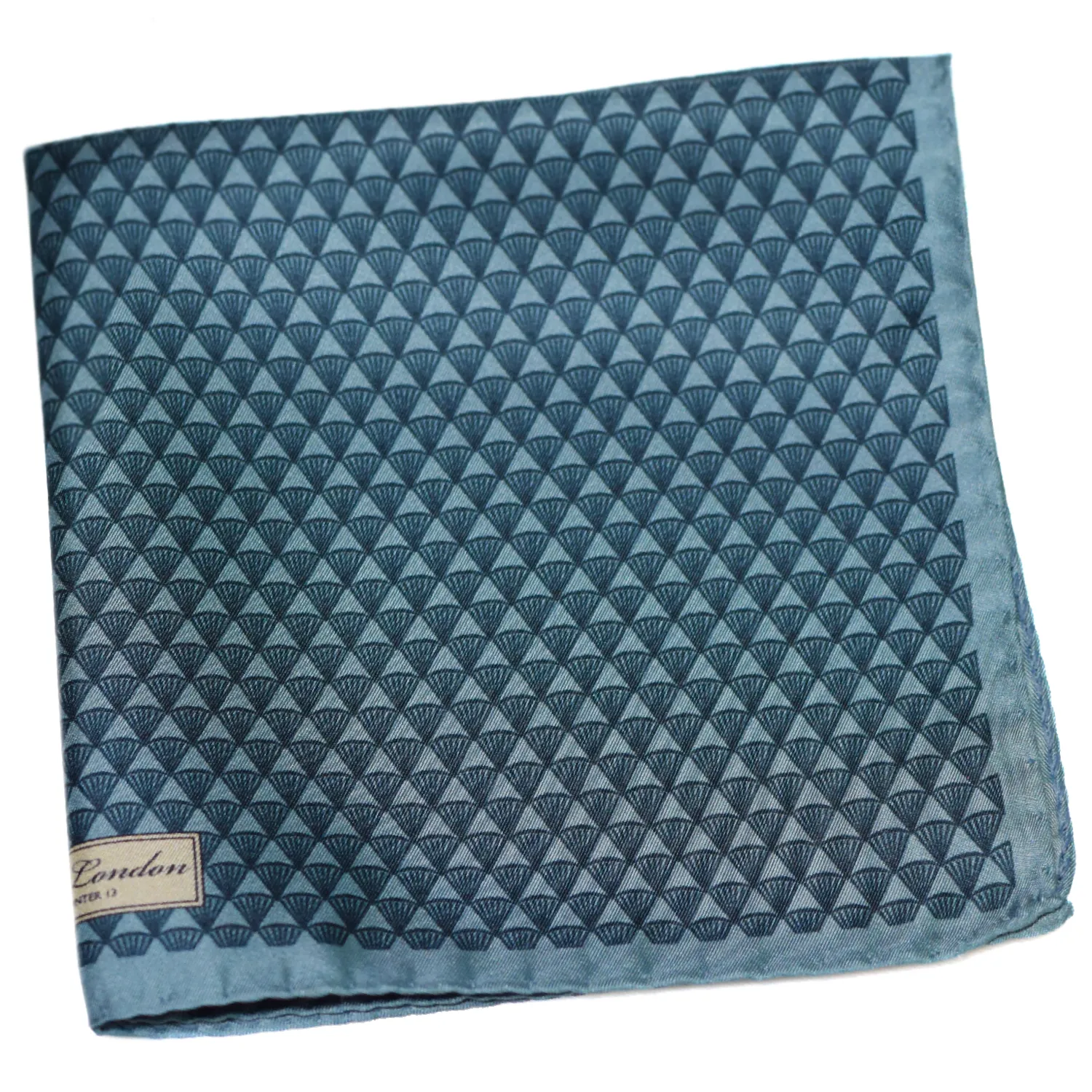 Pochette en soie bleue à micro motifs Art Déco Reiss