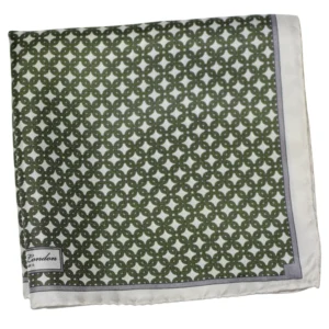 pochette reiss gris perle a medaillons a plat