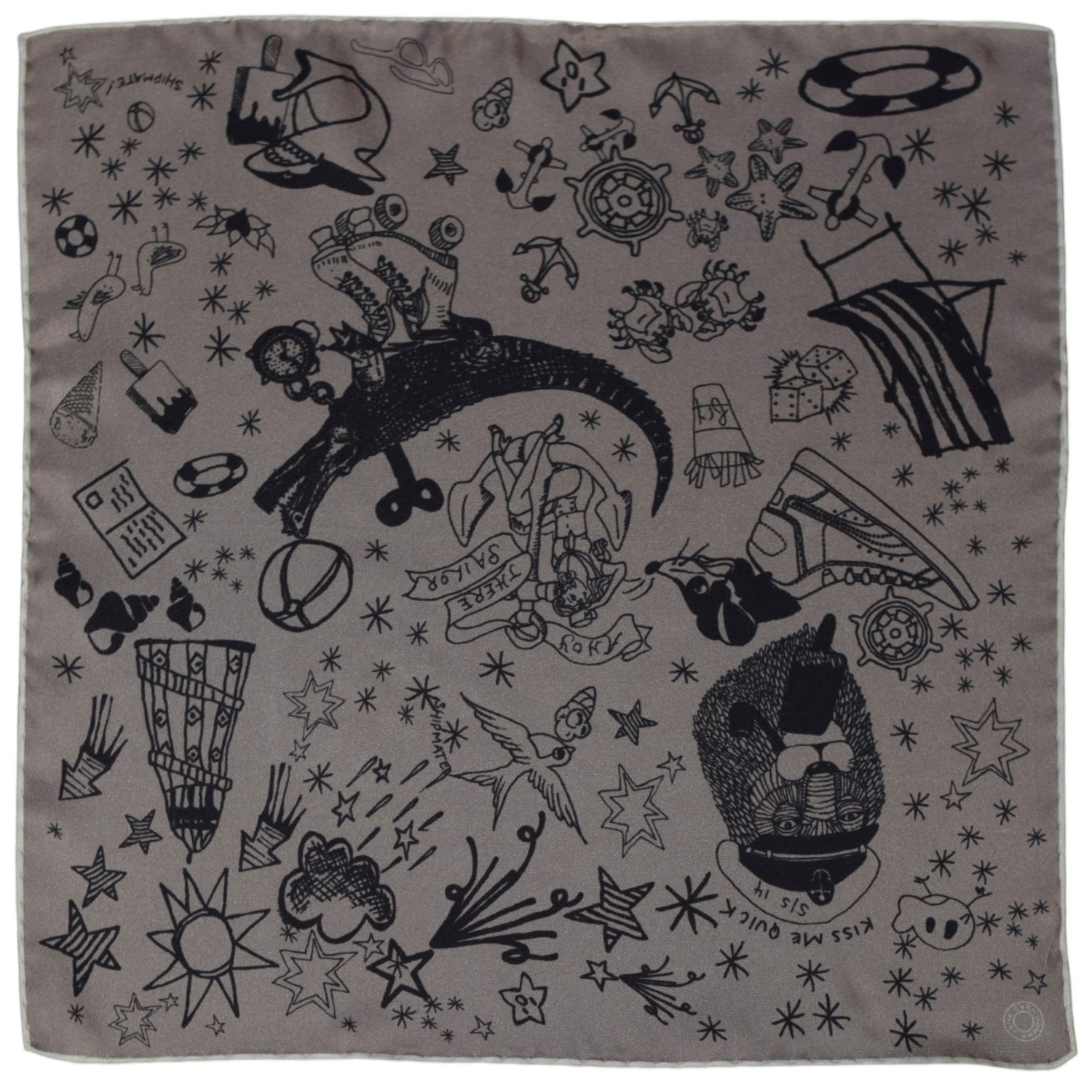 Pochette de soie Jane Carr a plat