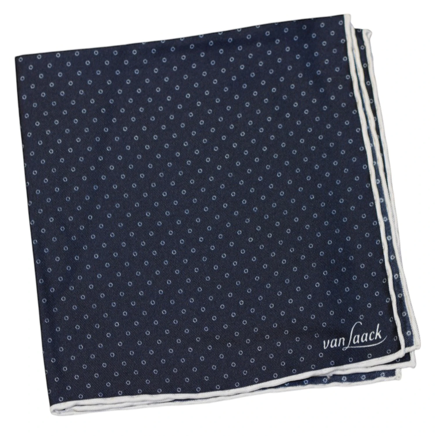 Pochette Van Laack a motifs de petits cercles pliée