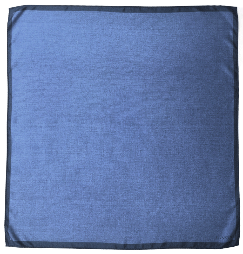 Pochette Lanvin bleu a liseré outremer a plat