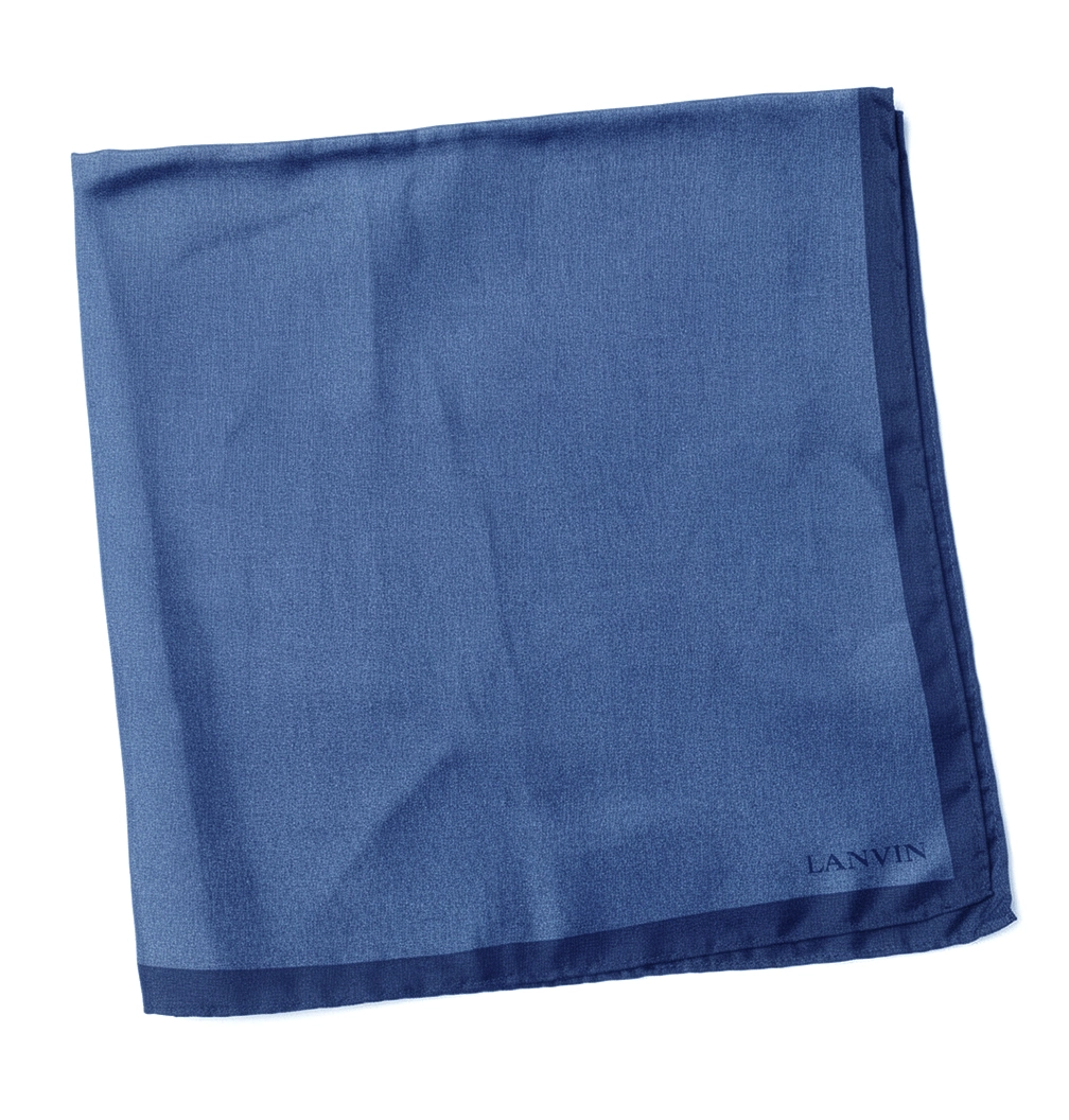 Pochette Lanvin bleu a liseré outremer
