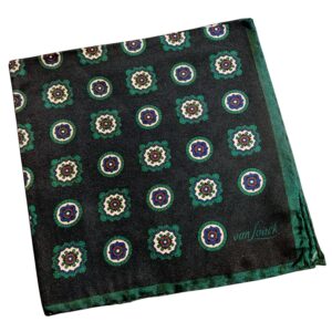 Pochette en soie a motifs médaillons verts Van Laack